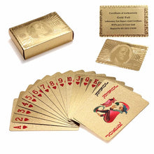 Load image into Gallery viewer, 24K GOLD-PLATED PLAYING CARDS WITH CASE
